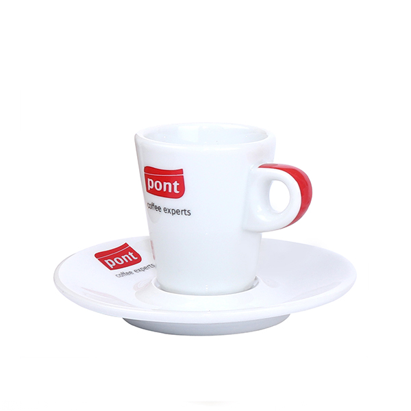 Red handle coffee cup